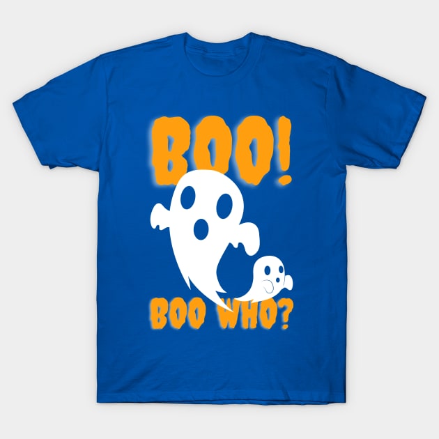 Friendly ghost Here for the boo who halloween costume party design T-Shirt by PunManArmy